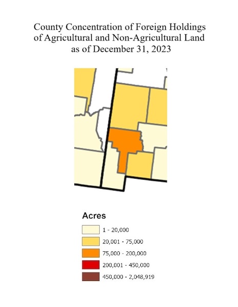 map of foreign land ownership in southwest new mexico usda report december 31 2023