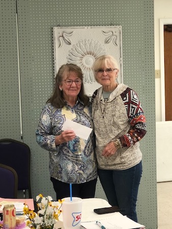 carol crosley secretary and cowbelle of the year with pat hunt on the right